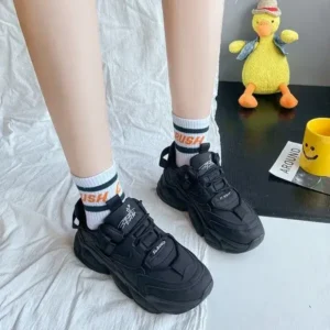 Milegestic Women Fashion Platform Lace-Up Sneakers