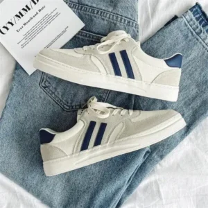 Milegestic Men'S Casual Retro Stripe Canvas Sneakers