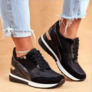 Milegestic Women Bigger Sizes Stitching Design Sneakers