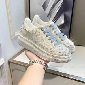 Milegestic Casual Rhinestone Platform Sneakers