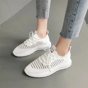 Milegestic Women Fashion Mesh Cloth Lace-Up Sneakers