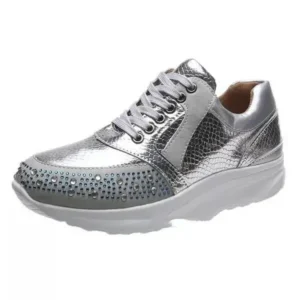 Milegestic Women Fashion Rhinestones Sneakers