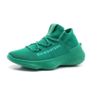 Milegestic Couple Fashion Lace Up Design Knitted Mesh Breathable Sneakers