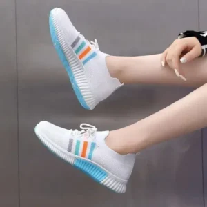 Milegestic Women Casual Sports Lace Up Design Mesh Breathable Sneakers