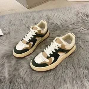 Milegestic Women Fashion Lace Up Design Color Blocking Sneakers