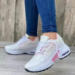 Milegestic Women Fashion Casual Lace Up Design Air Cushion Platform Sneakers