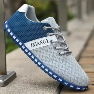 Milegestic Men Casual Color Matching Breathable Mesh Flat Shoes