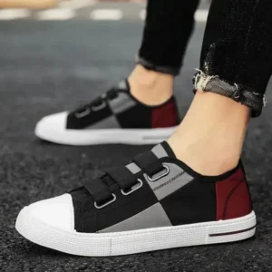 Milegestic Men Fashion Color Matching Low Top Flat Canvas Shoes