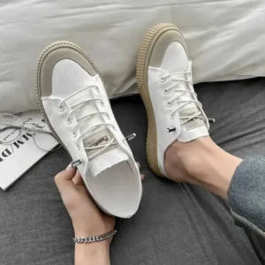 Milegestic Men Casual Breathable Simple Canvas Shoes