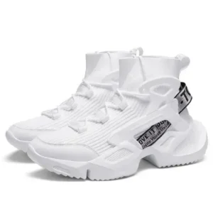 Milegestic Men'S Fashion Platform White High Top Sneakers