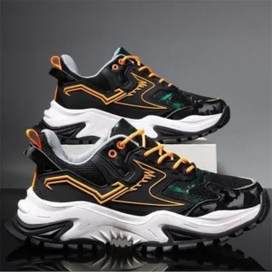 Milegestic Men Spring Autumn Fashion Casual Colorblock Mesh Cloth Breathable Rubber Platform Shoes Sneakers