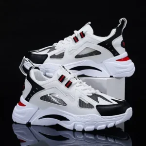 Milegestic Men Spring Autumn Fashion Casual Colorblock Mesh Cloth Breathable Lightweight Rubber Platform Shoes Sneakers