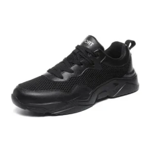 Milegestic Men Fashion Pu Mesh Breathable Sneakers