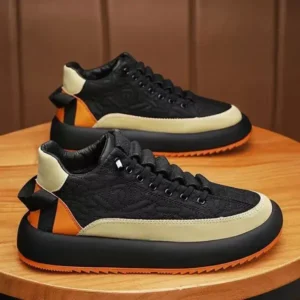 Milegestic Men Casual Color-Block Thick-Soled High-Top Sneakers