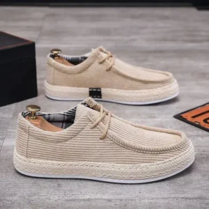 Milegestic Men'S Fashion Breathable Stripe Canvas Shoes