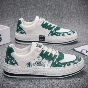 Milegestic Men Fashion Cashew Flower Printed Canvas Sneakers