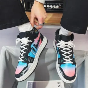 Milegestic Men'S Fashion Color Matching Breathable High Top Sneakers