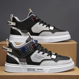 Milegestic Men'S Fashion High Top Color Block Sneakers