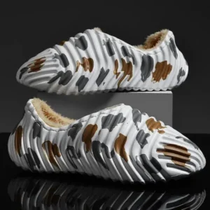 Milegestic Men'S Fashion Camouflage Coconut Shape Fleece Warm Plush Shoes