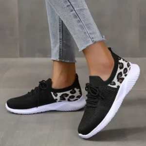 Milegestic Women Casual Mesh Breathable Leopard Sneakers