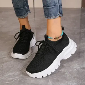 Milegestic Women Fashionable Thick-Soles Breathable Sneakers