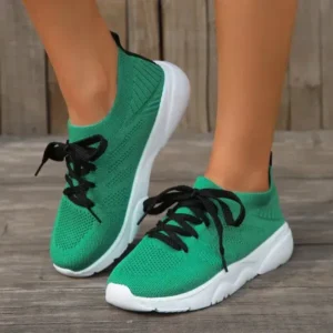 Milegestic Women Fashion Casual Fly-Woven Breathable Sneakers