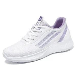 Milegestic Women Fashion Plus Size Mesh Breathable Lace-Up Sneakers