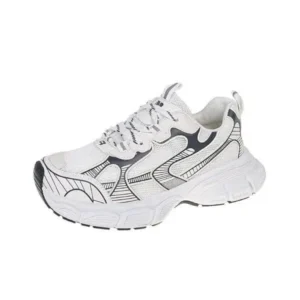 Milegestic Women Fashion Distinctive Color Changing Lace-Up Comfortable Breathable Thick-Soled Sneakers