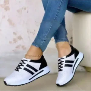 Milegestic Women Fashion Plus Size Comfortable Mesh Breathable Thick-Soled Sneakers