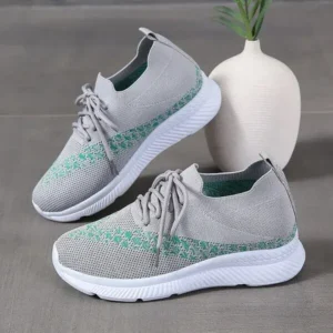 Milegestic Women Fashion Casual Plus Size Mesh Breathable Lace-Up Sneakers