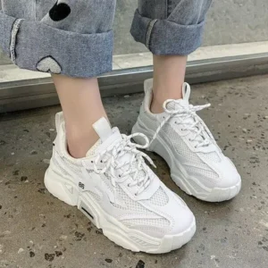 Milegestic Women Fashion Casual Mesh Breathable Thick-Soled Sneakers