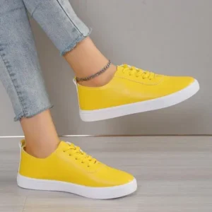 Milegestic Women Fashion Casual Solid Color Hollow PU Flat Shoes