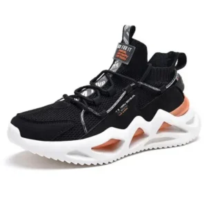 Milegestic Men Spring Autumn Fashion Casual Colorblock Mesh Cloth Breathable Rubber Platform Shoes Sneakers