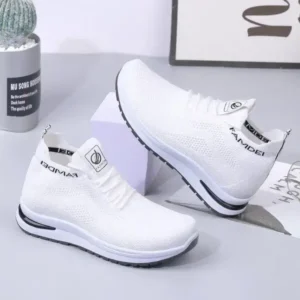 Milegestic Women Fashion Casual Mesh Breathable Solid Color Sneakers