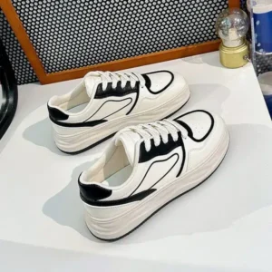 Milegestic Women Fashion Platform Lace-Up Sneakers