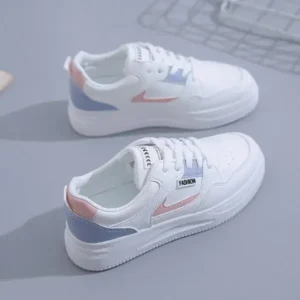 Milegestic Women Fashion Round Toe Thin Strap Platform Sneakers