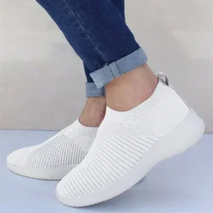 Milegestic Women Fashion Fly Woven Breathable Sneakers