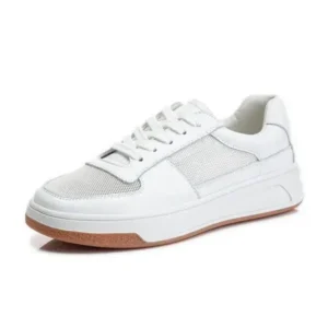 Milegestic Women Casual Mesh Breathable Muffin Thick-Soled White Shoes