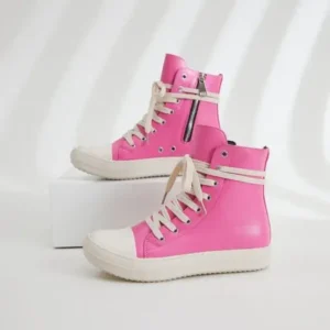 Milegestic Women Fashion Rose Faux Leather High Top Shoes