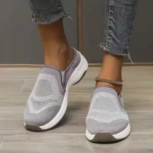 Milegestic Women Fashion Fly Knit Casual Colorblock Flat Sneakers