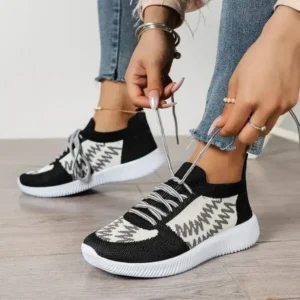 Milegestic Women Fashion Color Block Mesh Platform Sneakers