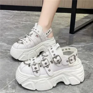 Milegestic Women Fashion Platform Solid Color Sneakers