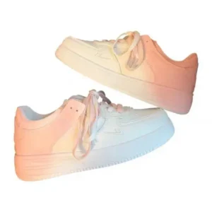 Milegestic Women Fashion Round Toe Gradient Platform Sneakers