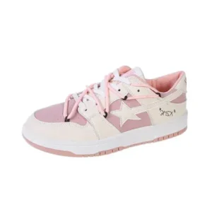 Milegestic Women Fashion Low Top Flat Retro Sneakers